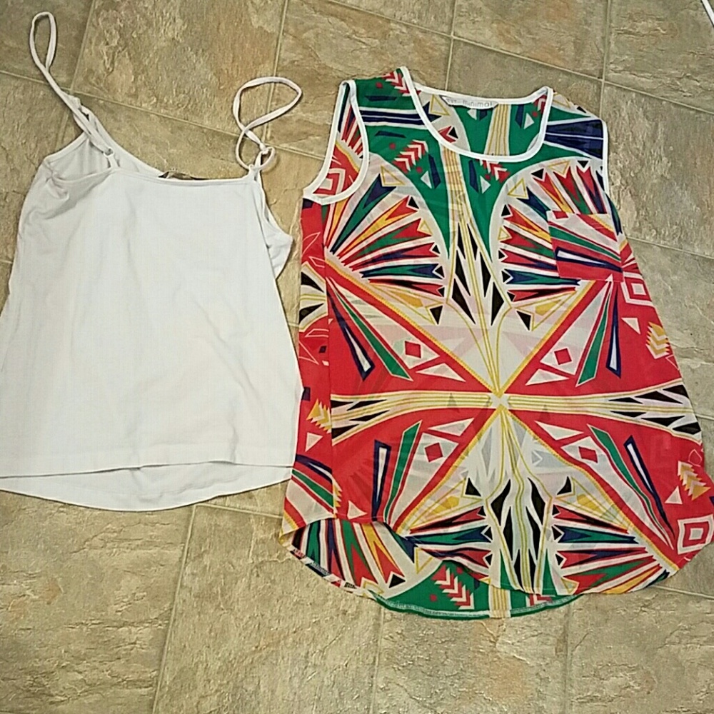 tank top and silken shirt